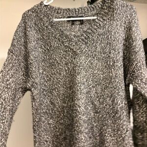 Theory Black and White V-Neck Sweater